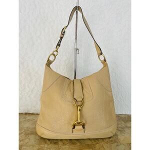 Vintage Coach Sand Hampton slim hobo pebble leather shoulder bag Serial 10210